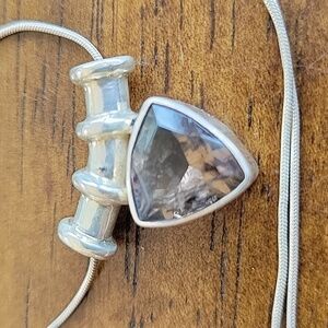 Sterling and smokey quartz pendant and Necklace.